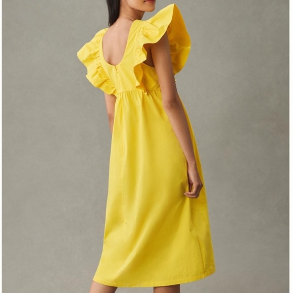 *Anthropologie Maeve Printed Flutter Sleeve Babydoll Dress - Picture 2 of 4